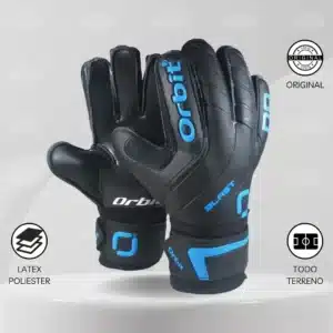 Guantes De Arquero Orbit – Diseño Blast Negro Con Azul Adulto