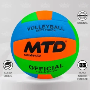 Pelota De Vóley Mtd Cuero Cosido Acolchado Premium