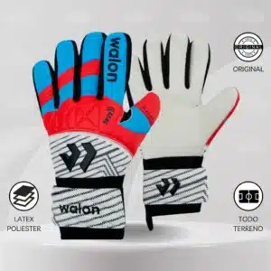 Guantes De Arquero Walon – Diseño Zero Azul Y Rojo Adulto