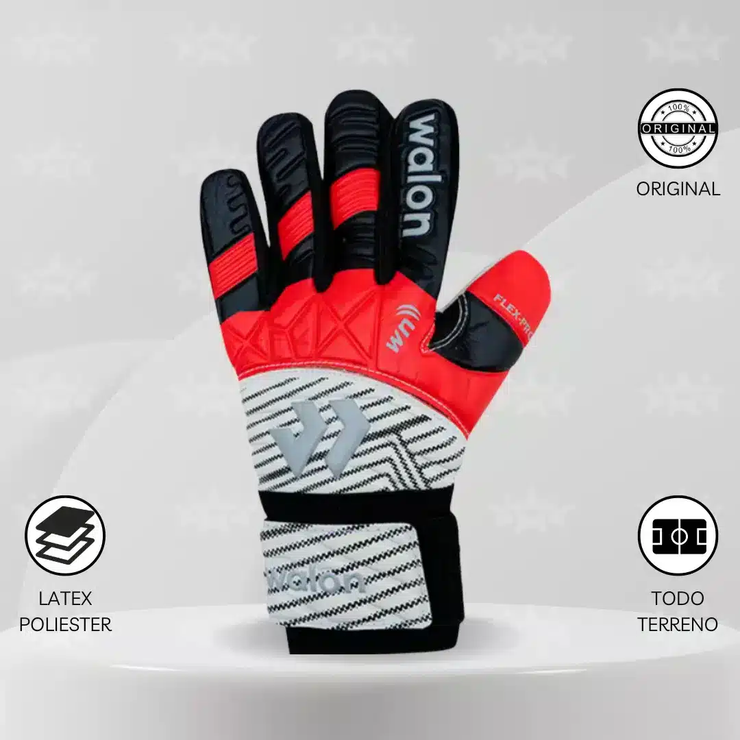 Guantes De Arquero Walon – Diseño Zero Negro Y Rojo Adulto - Imagen 2
