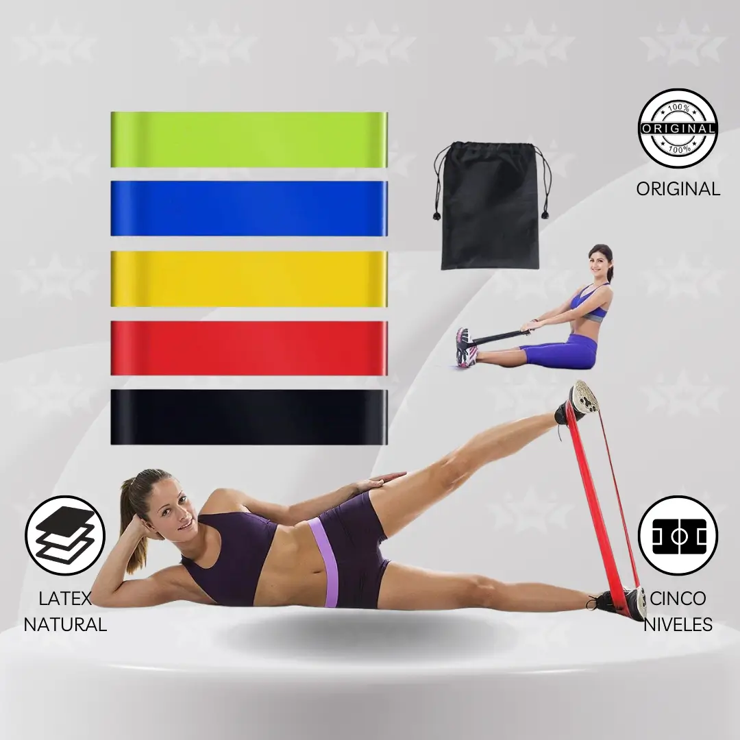 MINI BANDAS ELASTICAS DE RESISTENCIA - 5 NIVELES