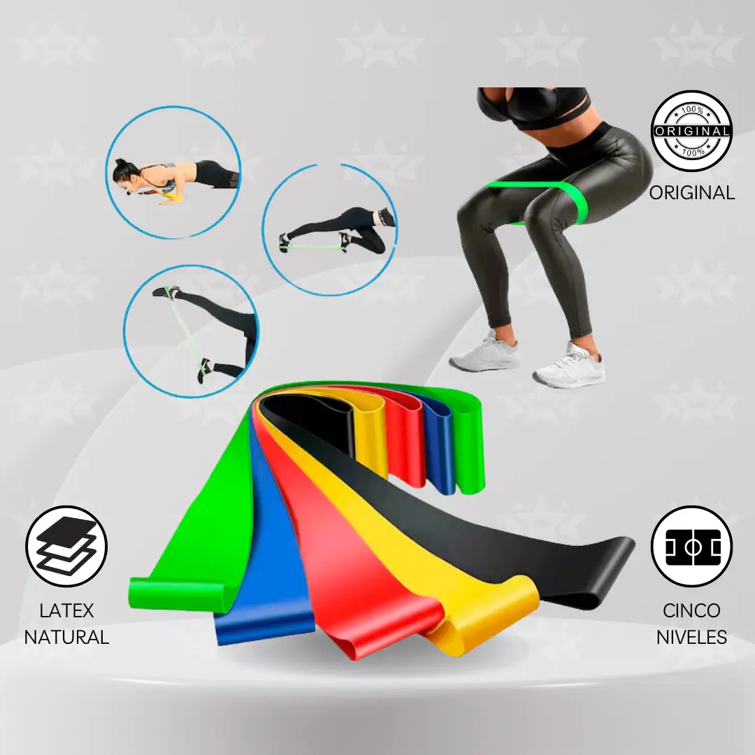 MINI BANDAS ELASTICAS DE RESISTENCIA - 5 NIVELES - Imagen 5