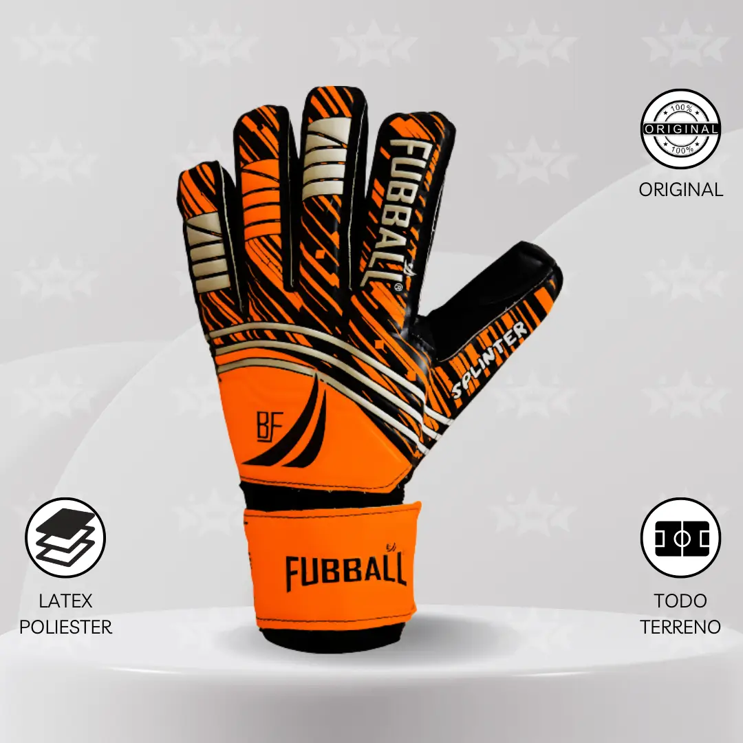 Guantes De Arquero Fubball – Diseño SPLINTER Anaranjado - Imagen 2